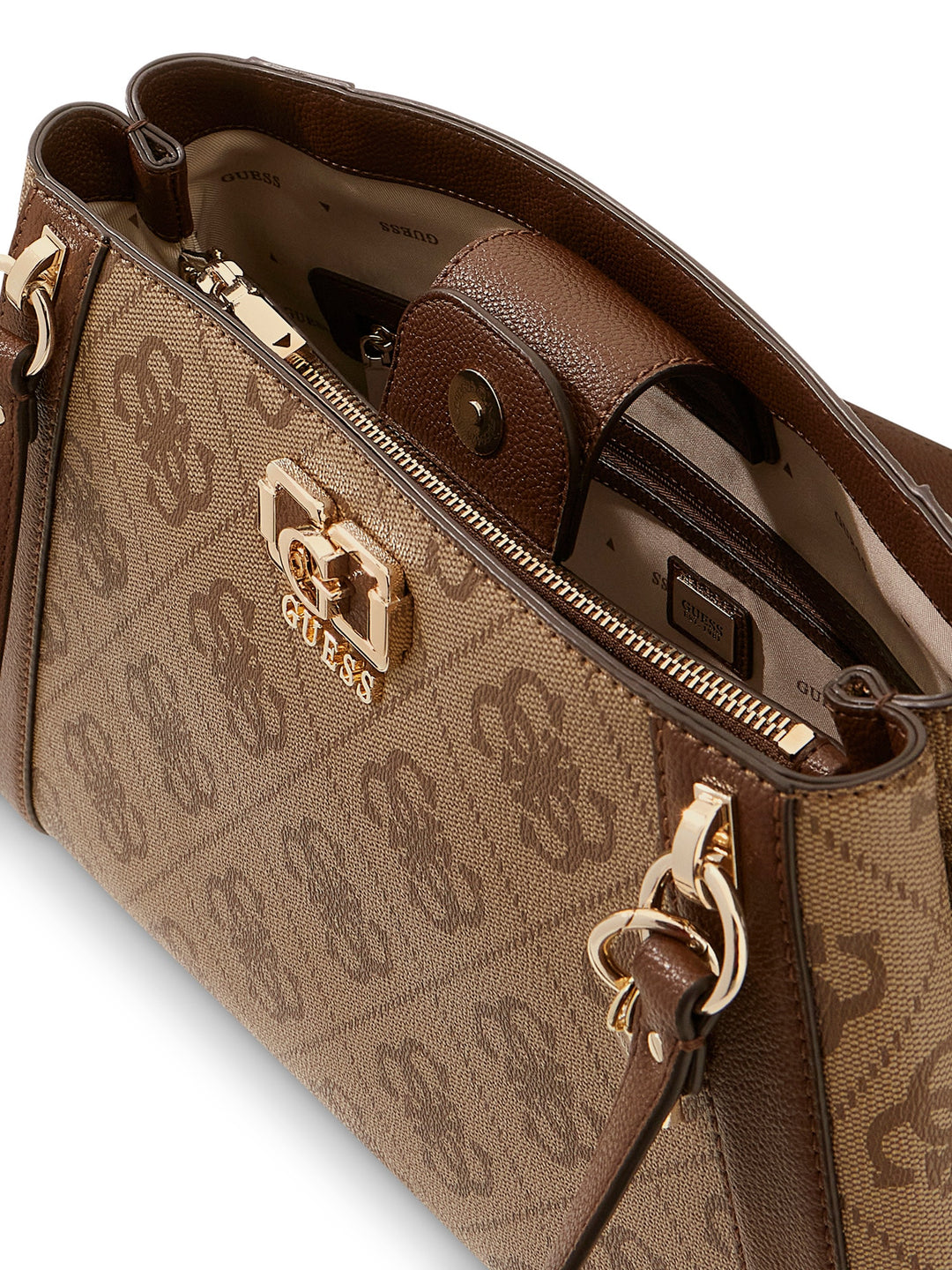 Guess Karnilla Logo Handbag In Lattee For Women