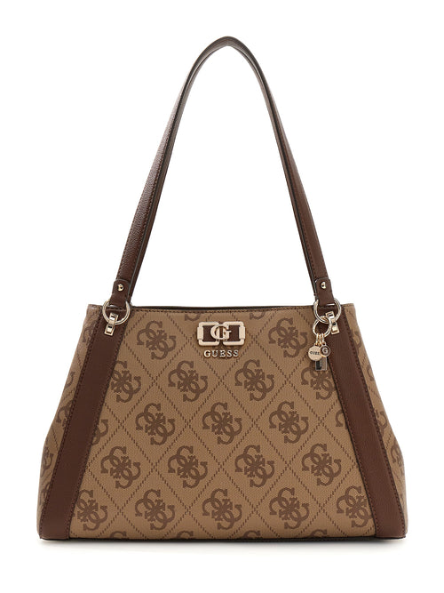 Guess Karnilla Logo Handbag In Lattee For Women