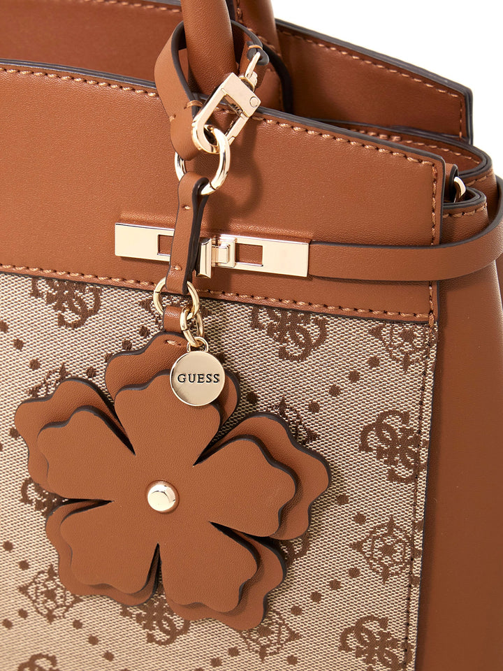 Guess Melinda Logo Handbag In Lattee For Women
