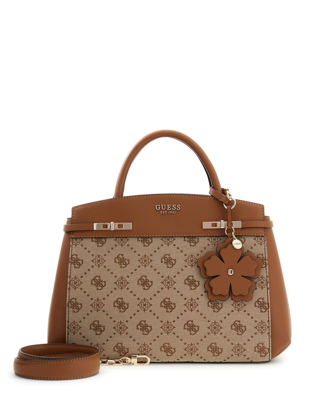 Guess Melinda Logo Handbag In Lattee For Women