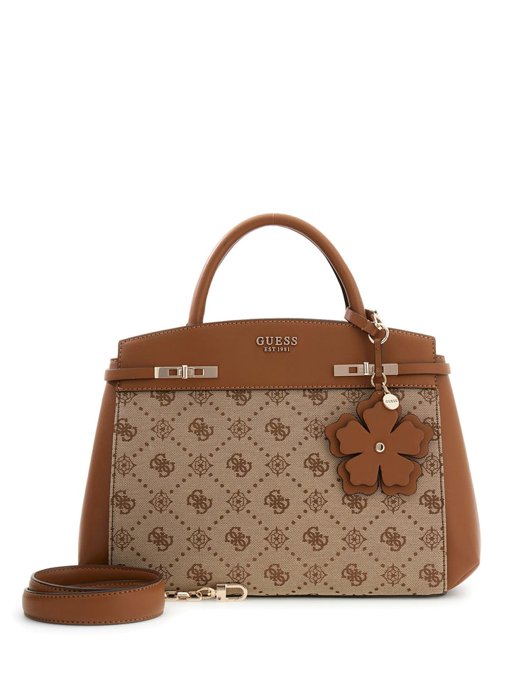Guess Melinda Logo Handbag In Lattee For Women