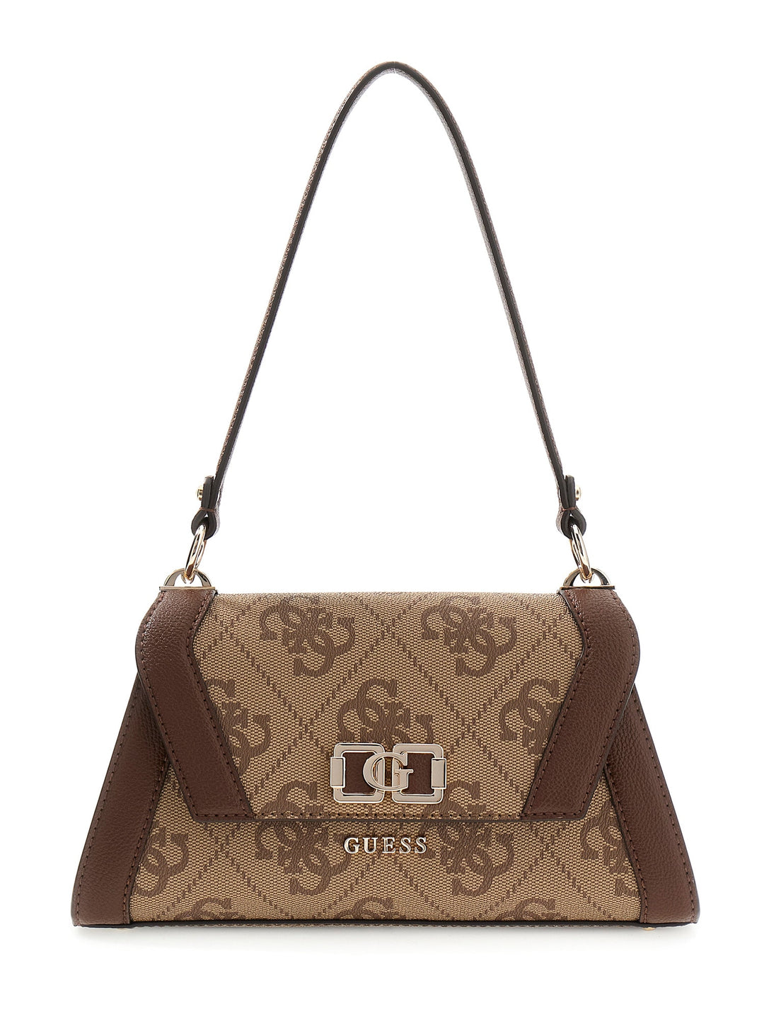 Guess Karnilla Logo Shoulder Bag In Lattee For Women