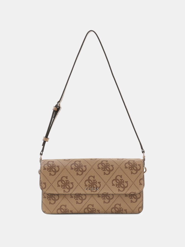 Guess Sadie Flap Shoulder Bag In Lattee For Women