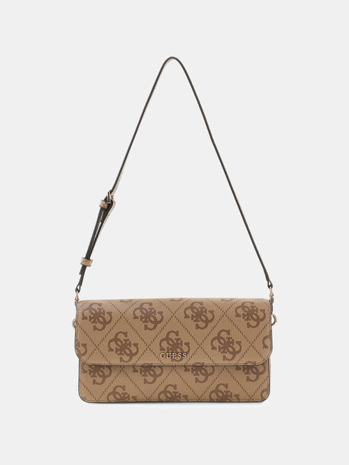 Guess Sadie Flap Shoulder Bag In Lattee For Women