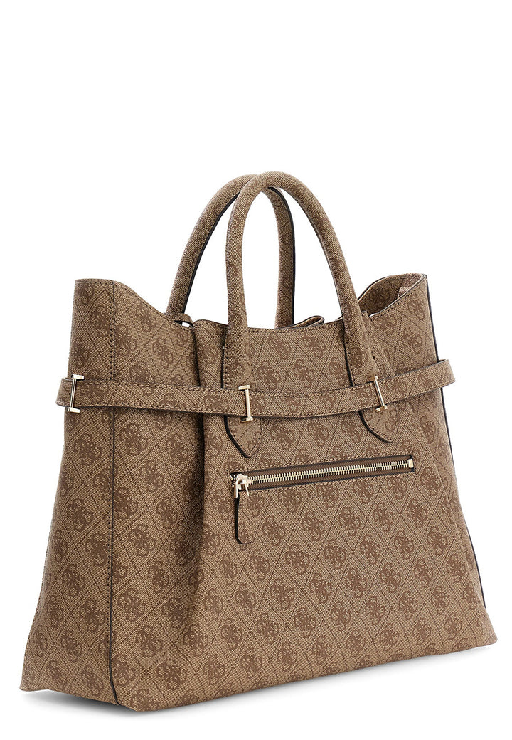 Guess Yesba Logo Handbag In Lattee For Women
