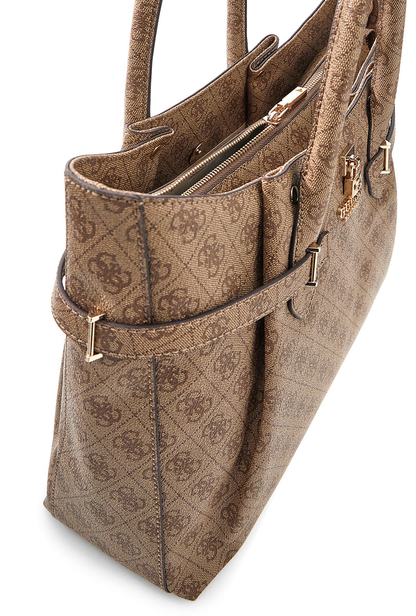 Guess Yesba Logo Handbag In Lattee For Women