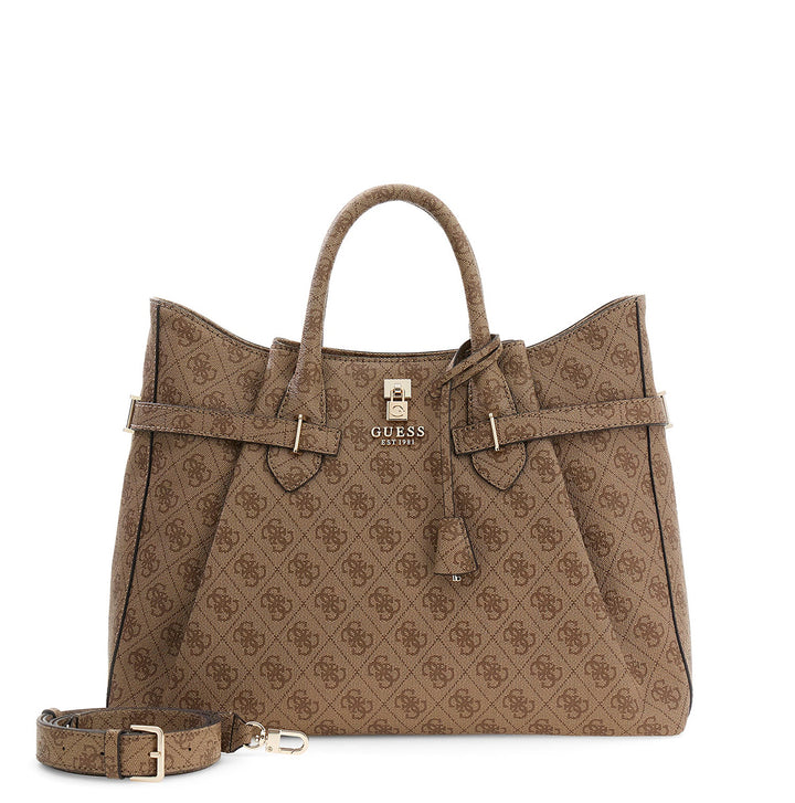 Guess Yesba Logo Handbag In Lattee For Women
