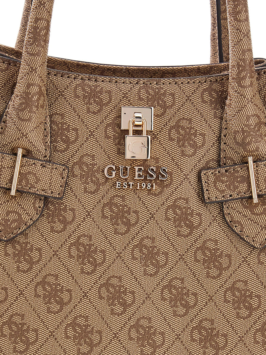 Guess Yesba Logo Handbag In Lattee For Women