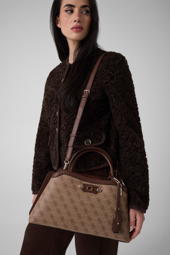 Guess Lindsey Girlfriend Satchel Bag In Lattee For Women