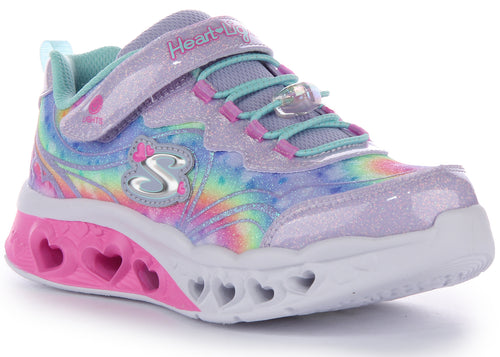 Skechers Flutter Heart LightsGroovy Swirl Zapatillas deportivas luminosas para niños en lavanda