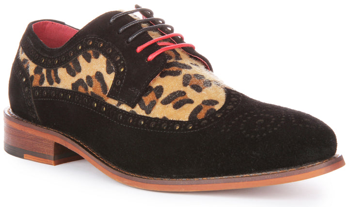 Justinreess England Mateo Brogue In Leopard For Men