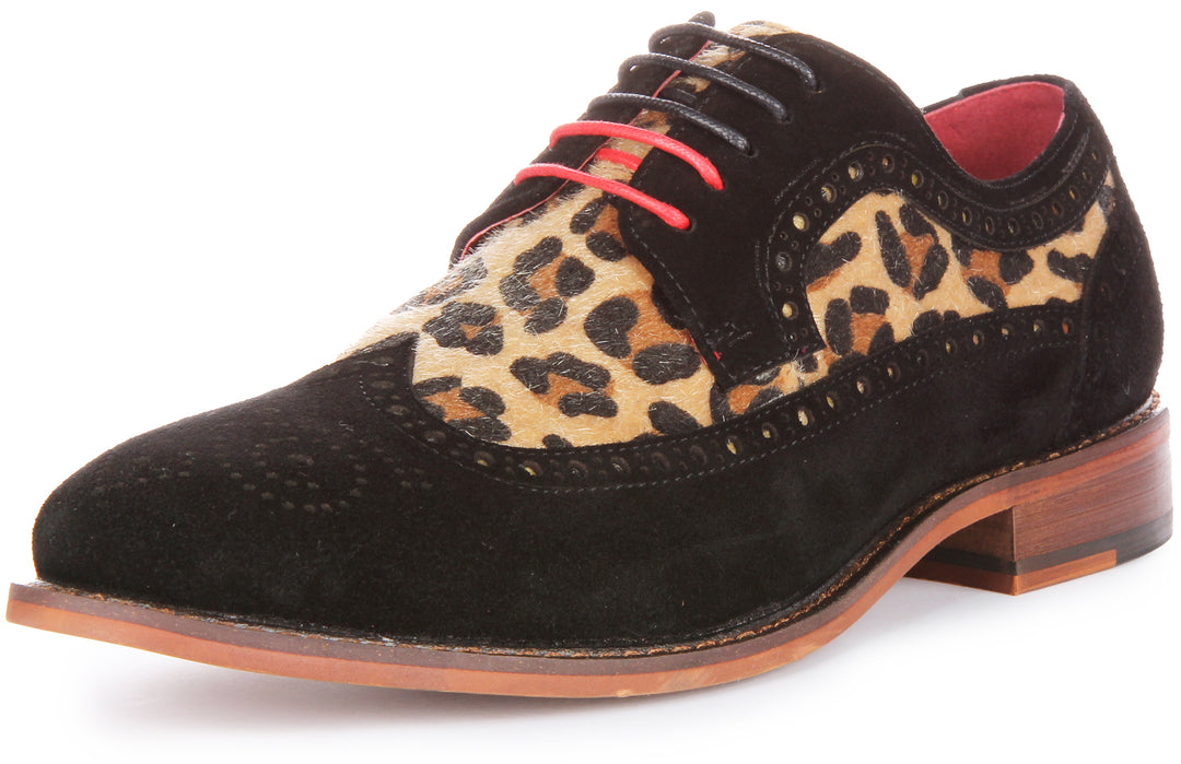 Justinreess England Mateo Brogue In Leopard For Men