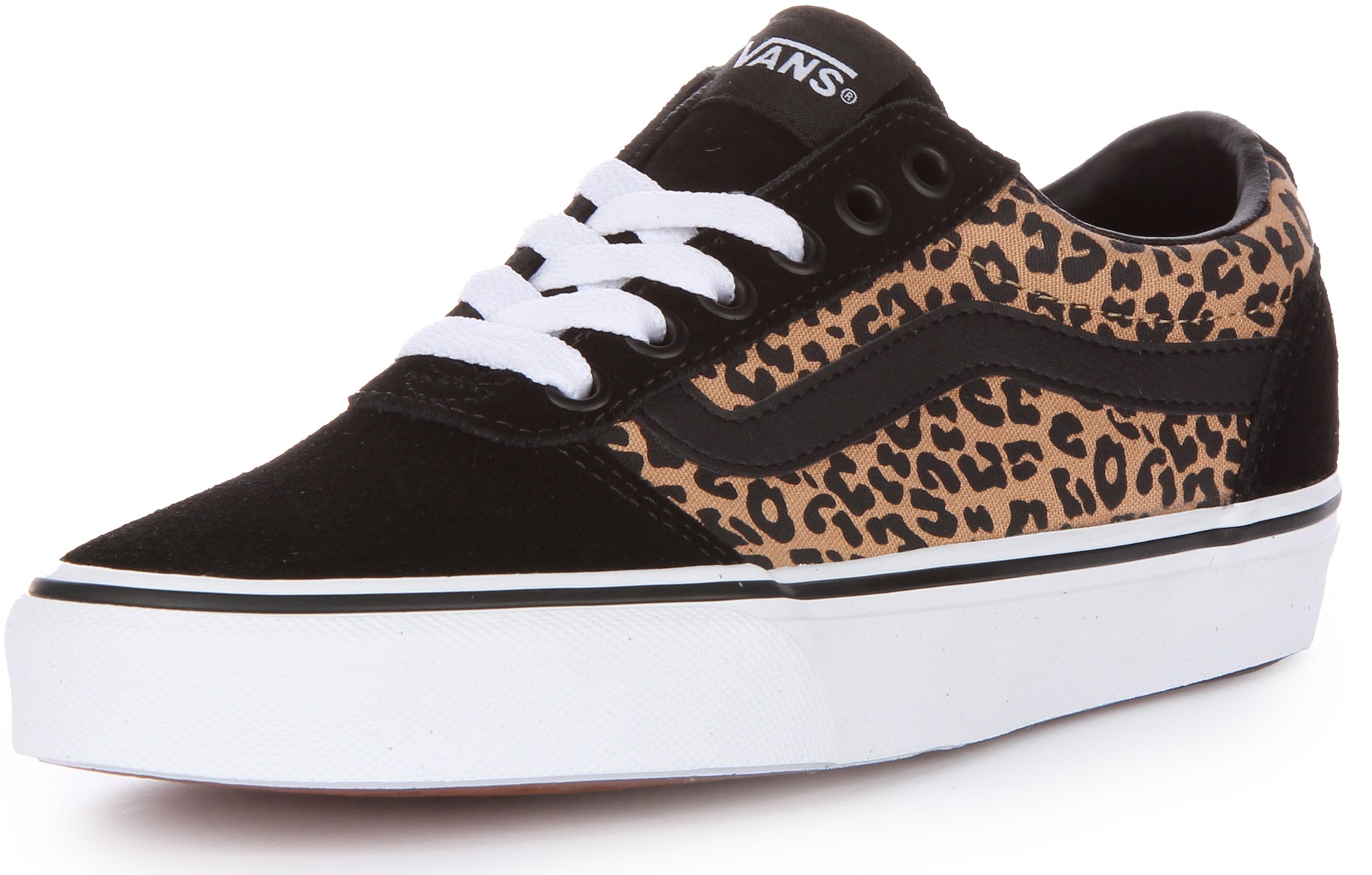 Vans Ward Zapatillas de lona con estampado de guepardo y cordones para mujer en leopardo