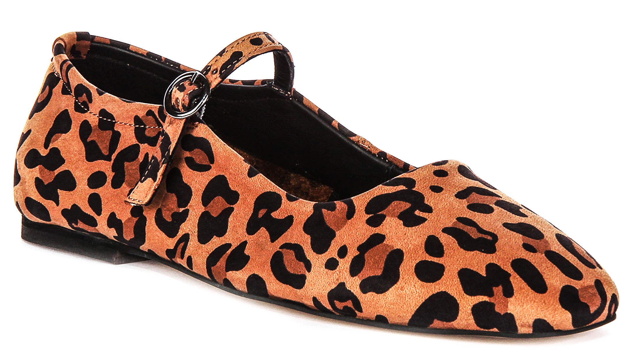 Justinreess England Kiera Leopard Flats | Leather Mary Jane Shoes ...