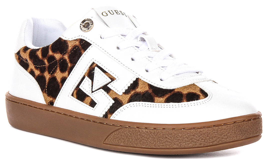 Guess Nochee2 In White Leopard Sneaker For Women
