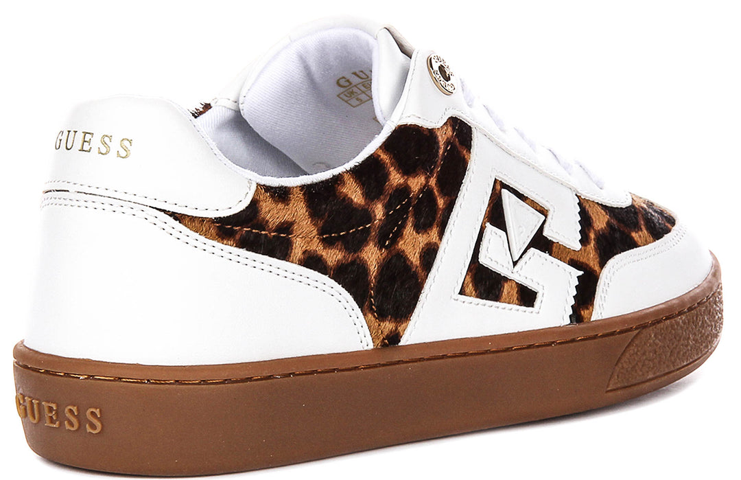 Guess Nochee2 In White Leopard Sneaker For Women