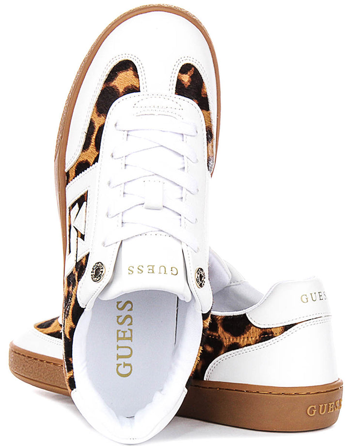 Guess Nochee2 In White Leopard Sneaker For Women