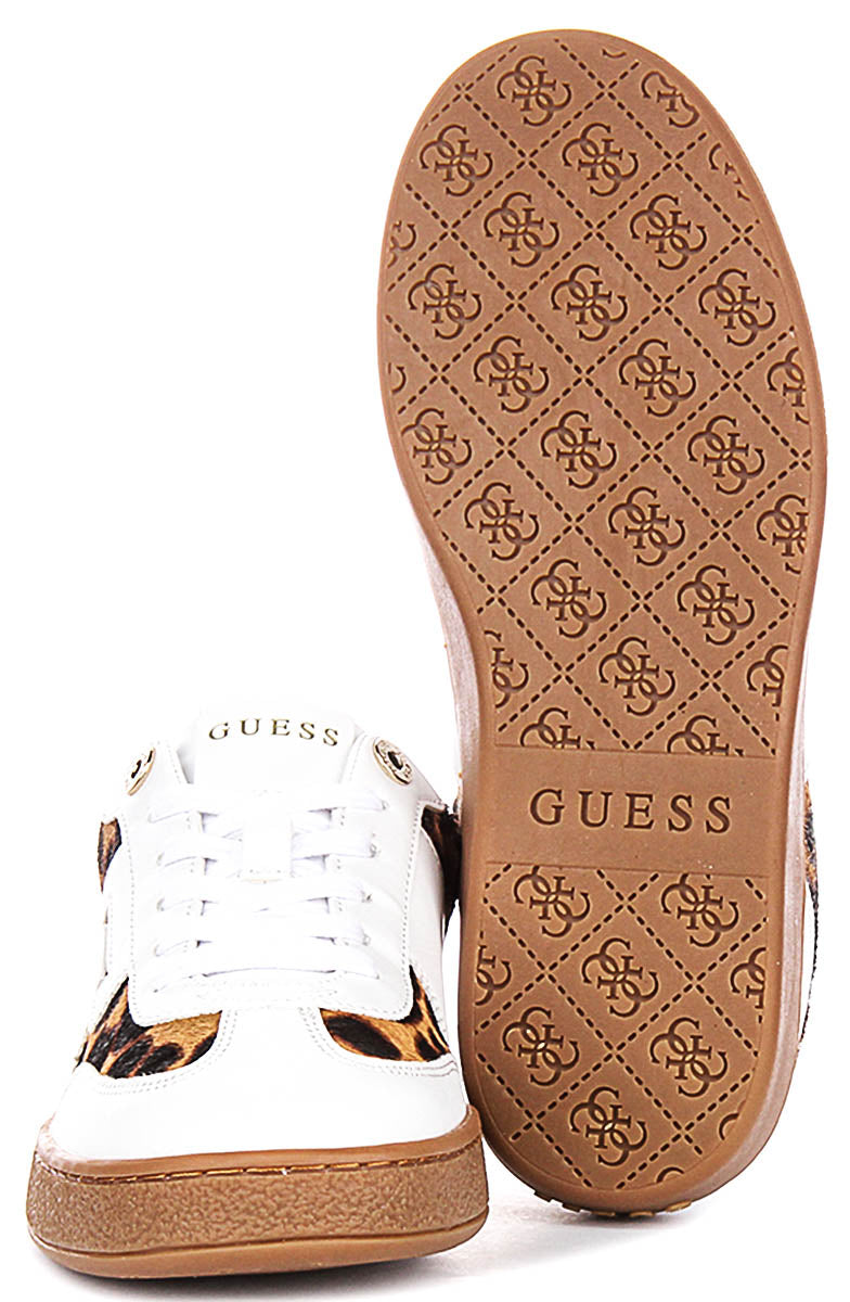 Guess Nochee2 In White Leopard Sneaker For Women
