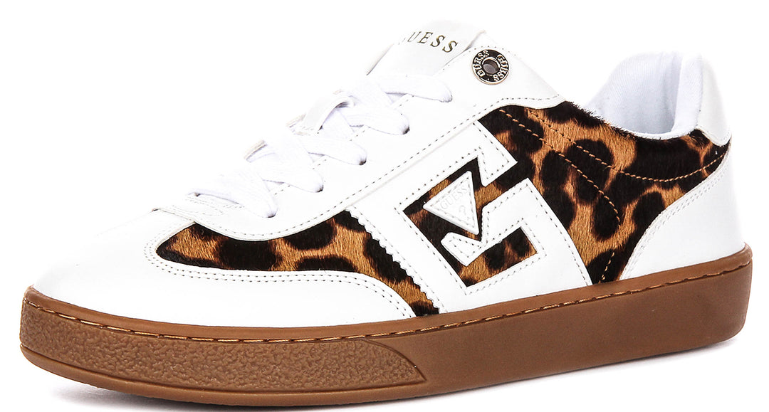 Guess Nochee2 In White Leopard Sneaker For Women