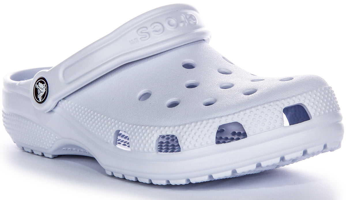 Crocs Classic Clog In Light Blue Fully Molded Heel Rubber Clog 4feetshoes