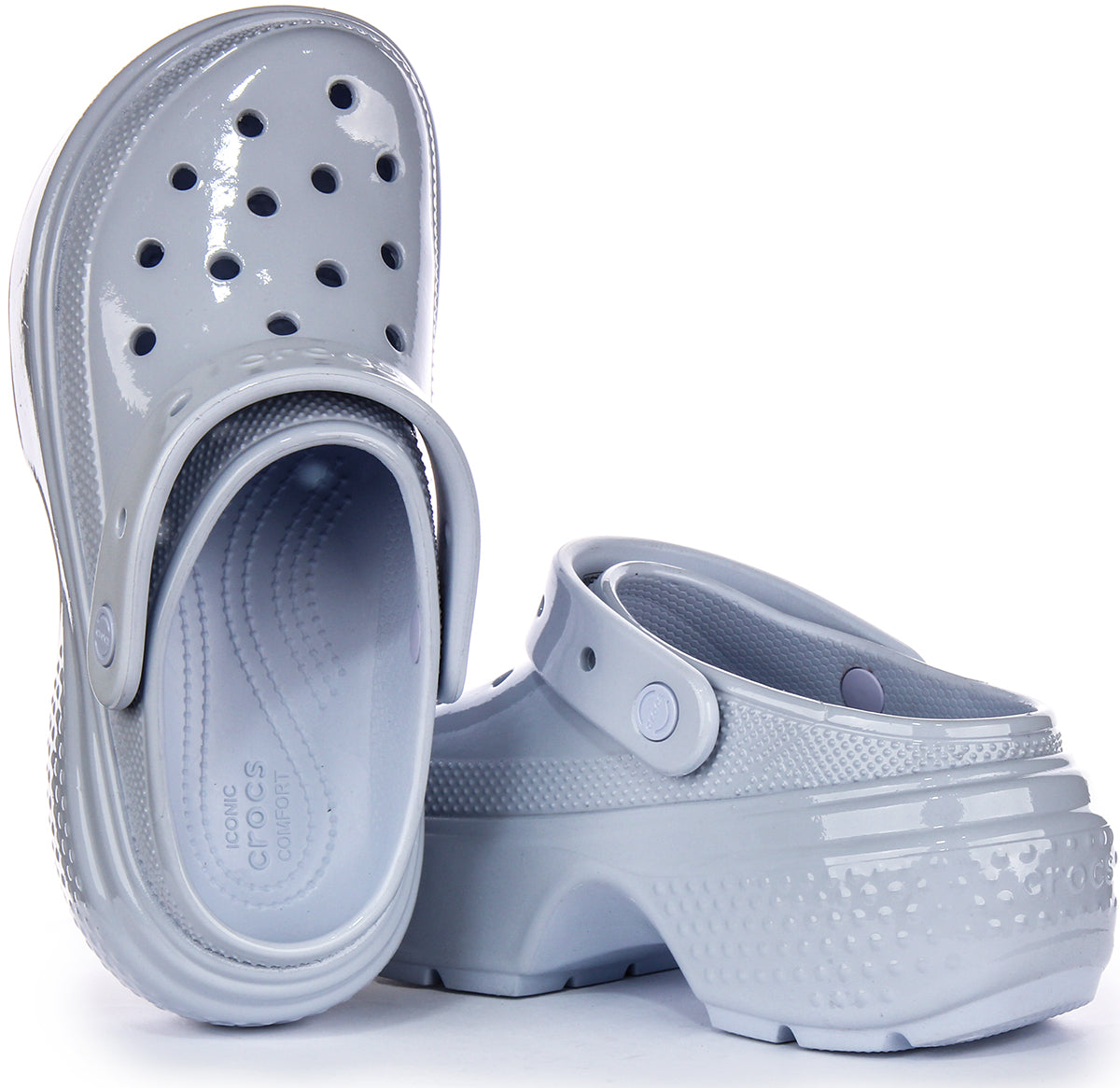 Metallic blue crocs best sale