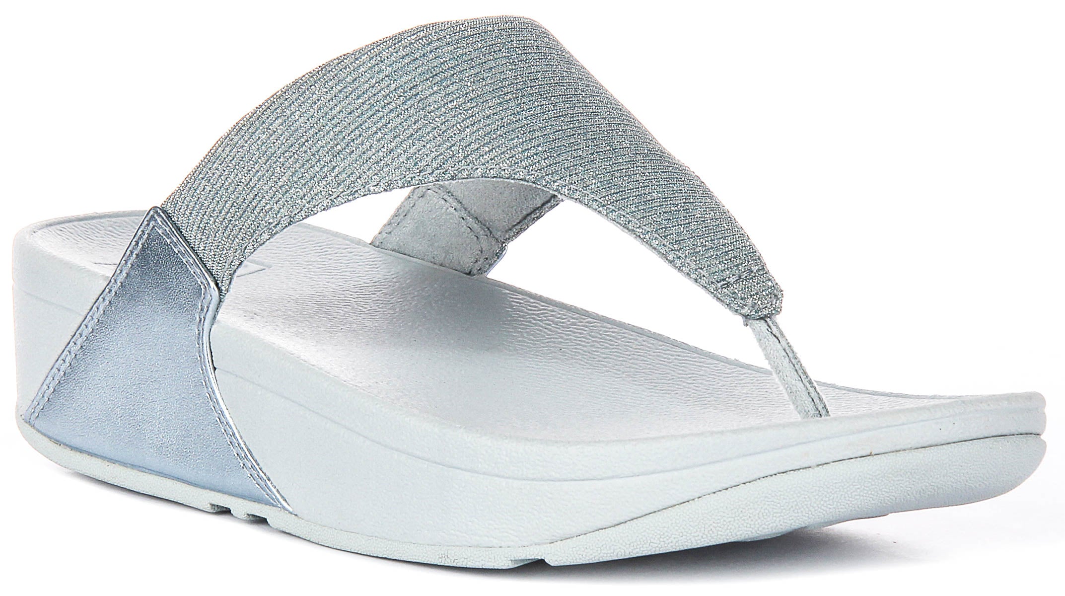 Fitflop Lulu Shimmerlux In Light Blue For Women | Sparkle Sandals