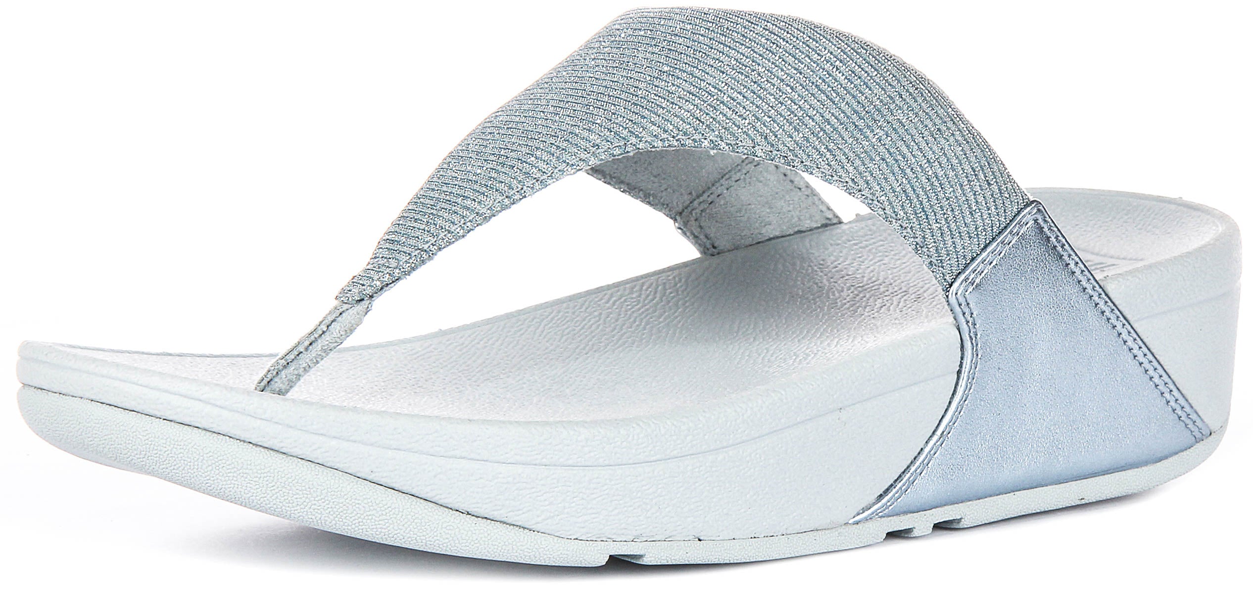 Fitflop Lulu Shimmerlux In Light Blue For Women | Sparkle Sandals