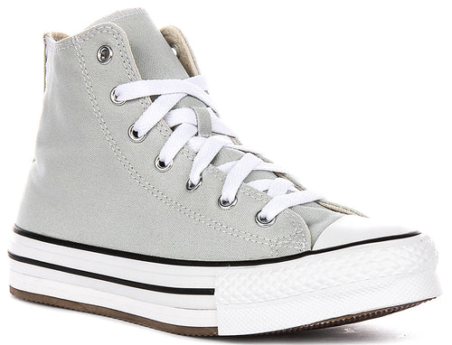 Converse Chuck Taylor A13122C All Star Eva Lift Platform In Grey For Juniors