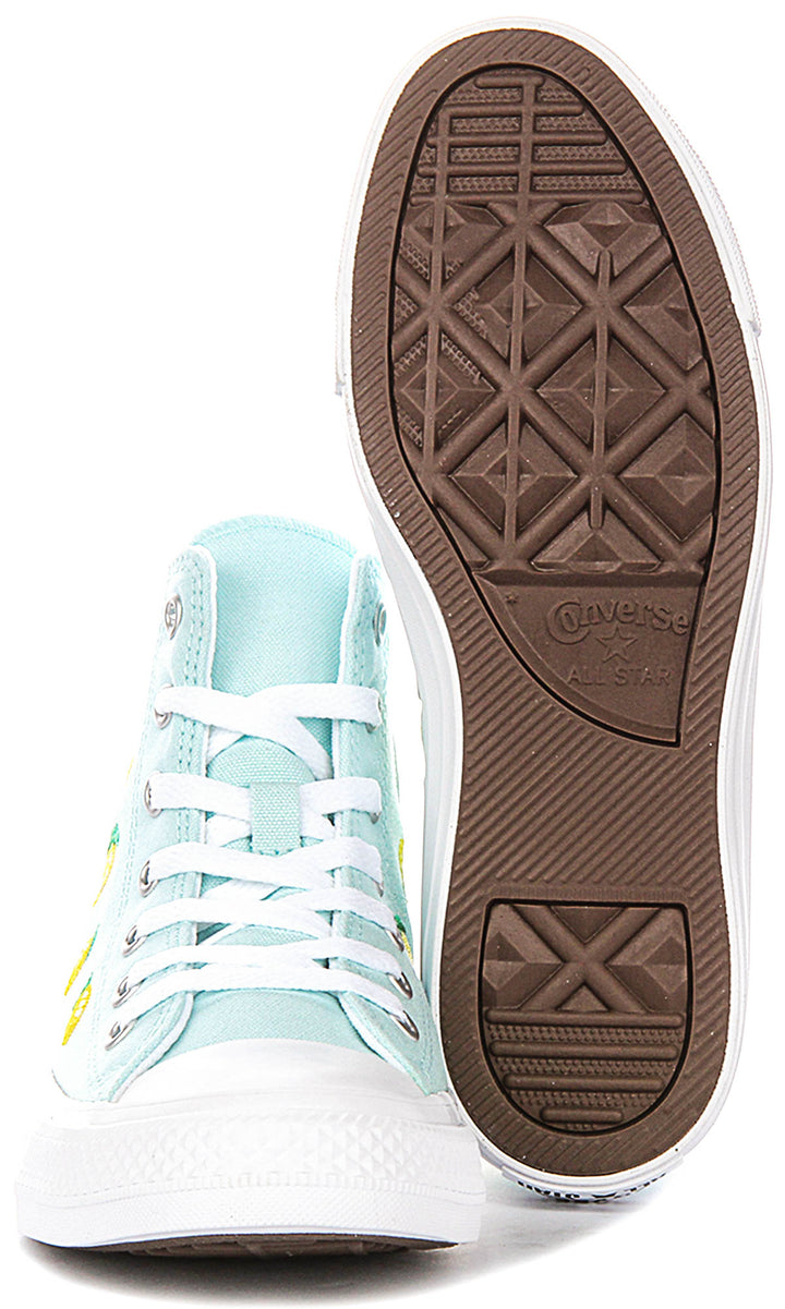 Converse Chuck Taylor A16555C In Light Blue Lemon Print Juniors