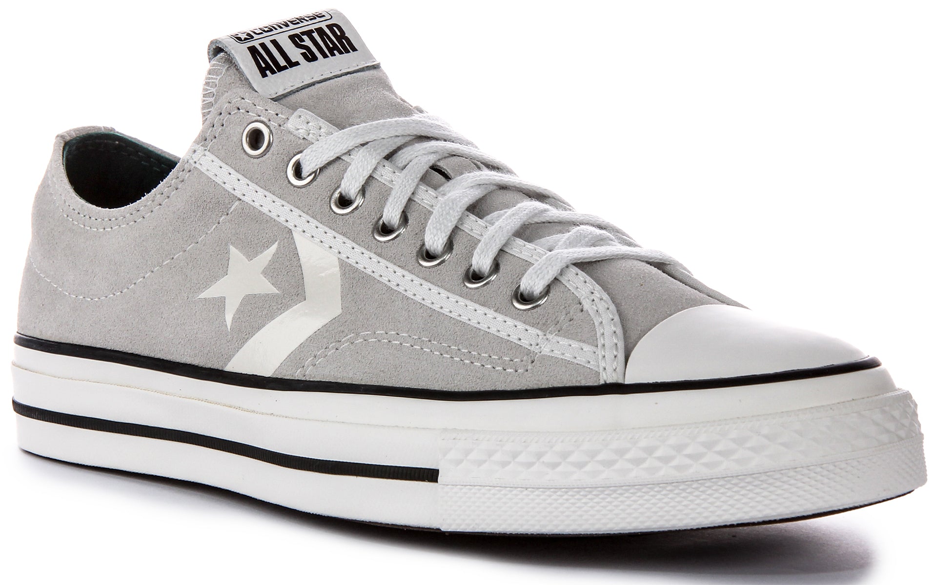 Converse A05622C Star Player 76 In Light Grey Suede Trainers 4feetshoes