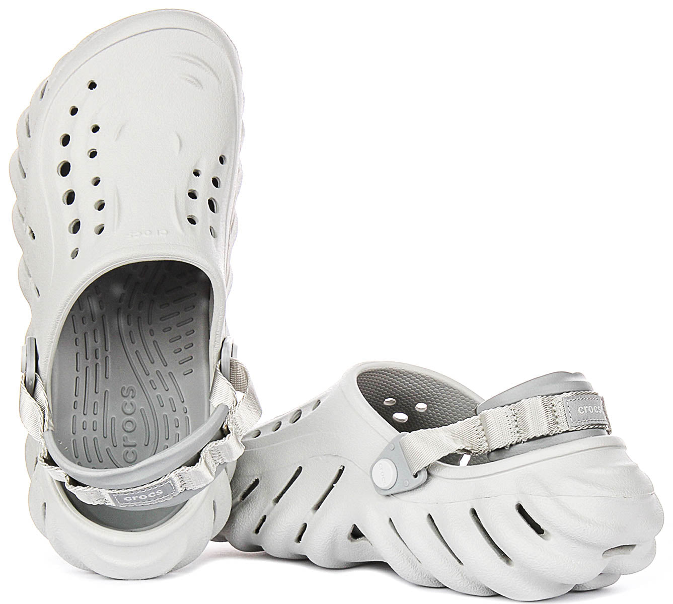 Light Rite Crocs Crocs Echo Clog In Light Grey | Croslite Molded Rubber Streetwear ...