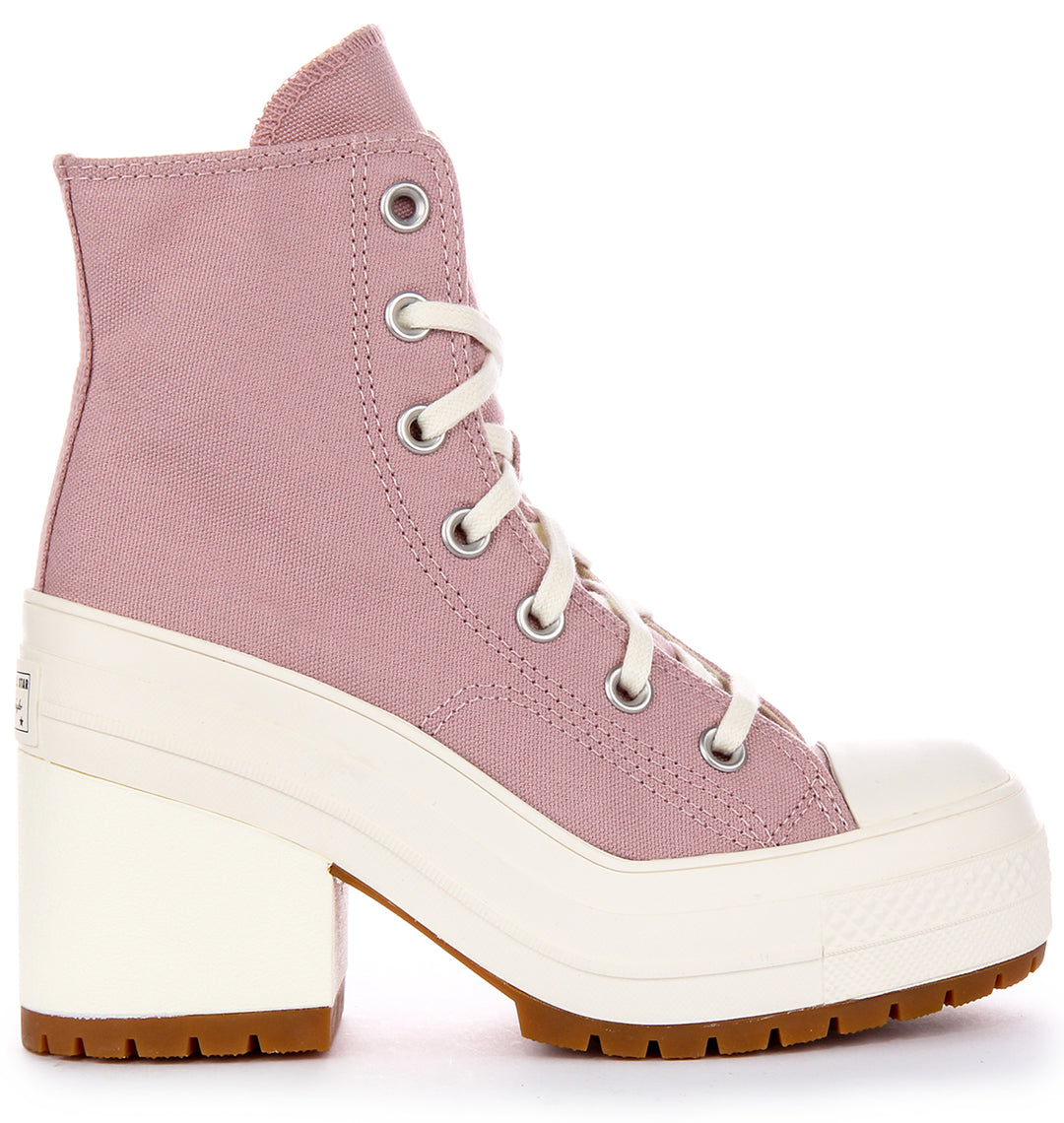 Converse Chuck 70 Bota Alta Delux con Tacón en Rosa Claro