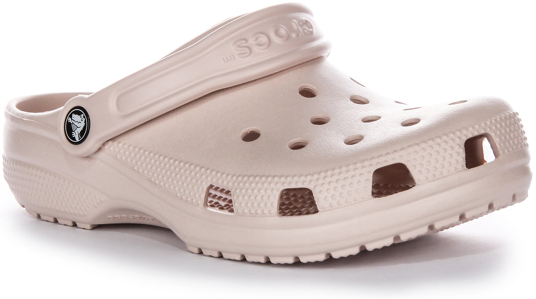 Crocs Classic Clog In Light Pink Fully Molded Heel Rubber Clog