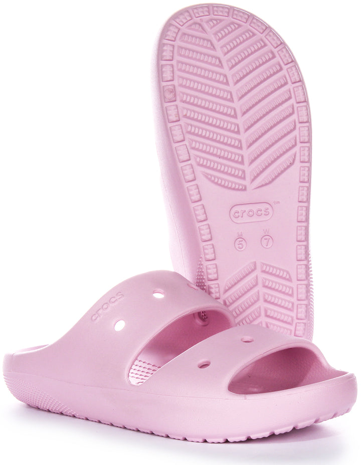 Sandali in gomma con doppia cinghia Crocs Cl Sandal 2.0 Deep Cup in rosa chiaro