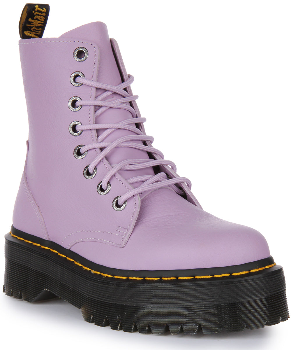 Dr Martens Jadon III Pisa Bottes en cuir à plateforme à lacets poure en lilas