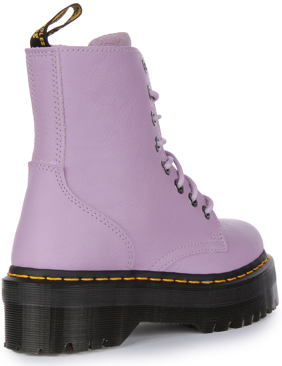 Dr Martens Jadon III Pisa Schnürung Leder Plattform Stiefel Lila