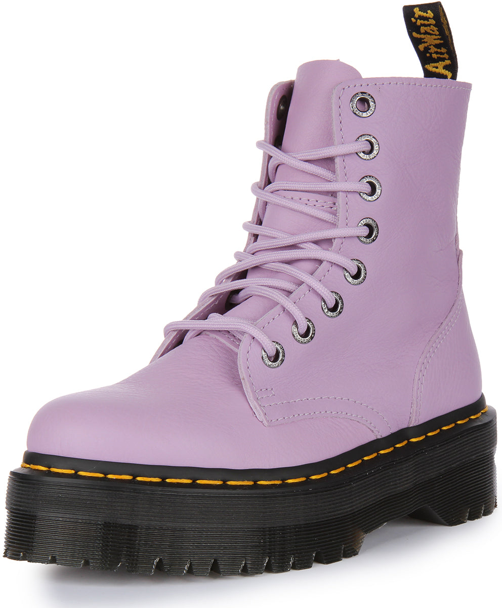 Dr Martens Jadon III Pisa Bottes en cuir à plateforme à lacets poure en lilas