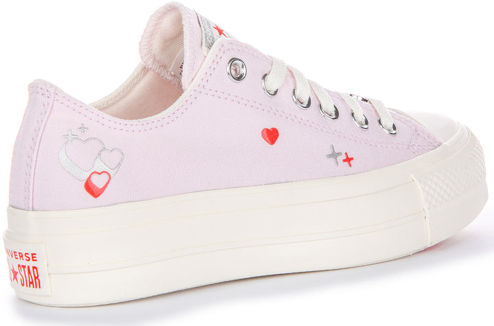 Converse Ctas Lift Platform Y2K Heart Zapatillas De Tela Para Mujer En Lila