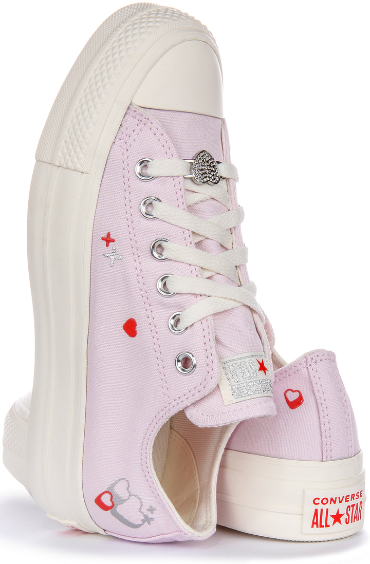 Converse Ctas Lift Platform Y2K Heart Zapatillas De Tela Para Mujer En Lila