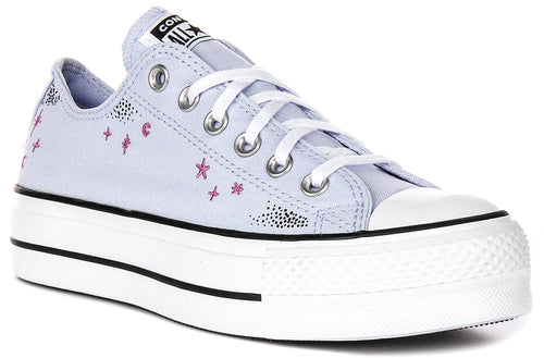 Converse All Star Lift Low A15004C In Lilac Star Print