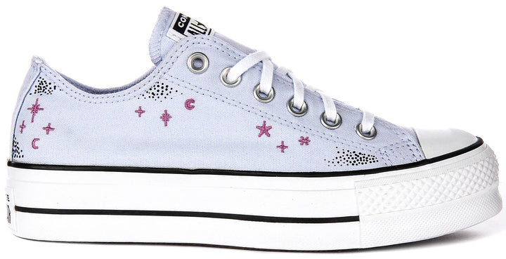 Converse All Star Lift Low A15004C In Lilac Star Print
