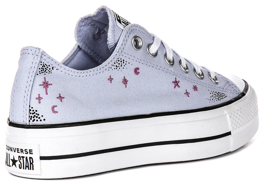 Converse All Star Lift Low A15004C In Lilac Star Print