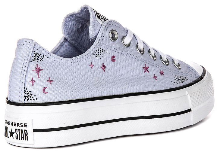 Converse All Star Lift Low A15004C In Lilac Star Print