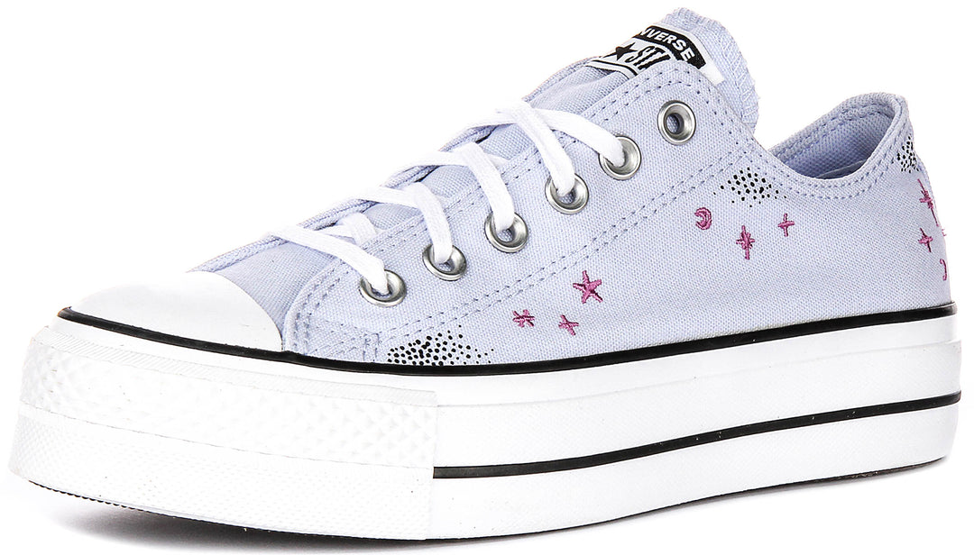 Converse All Star Lift Low A15004C In Lilac Star Print