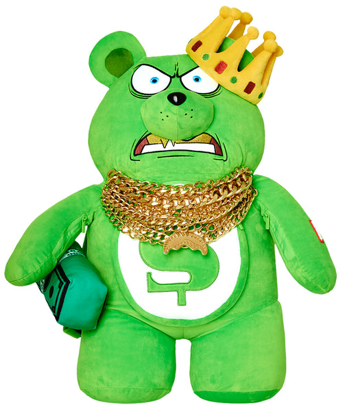 Sprayground Money Bear 12 Chainz Bear Backpack In Lime Green