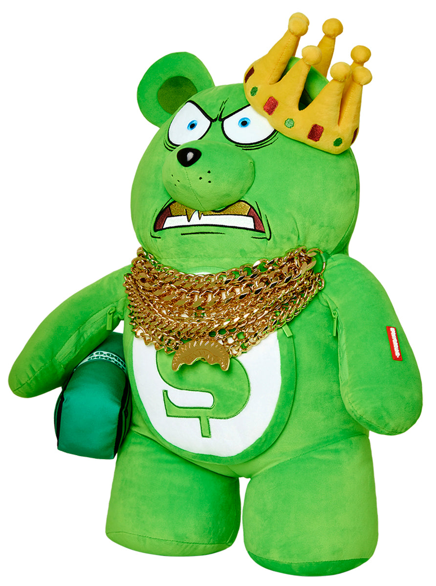 Sprayground Money Bear 12 Chainz Bear Backpack In Lime Green