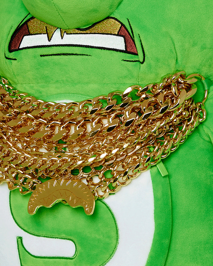 Sprayground Money Bear 12 Chainz Bear Backpack In Lime Green