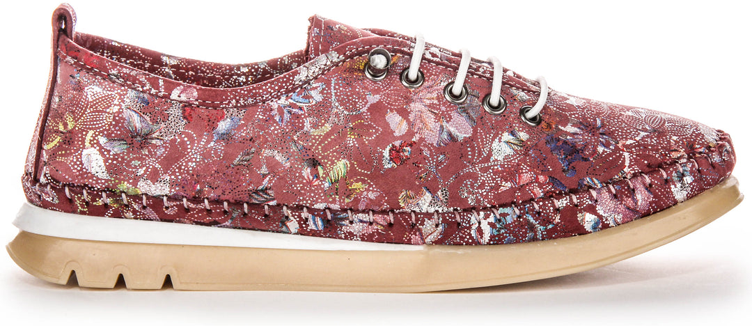 Justinreess England Bryony In Maroon Floral