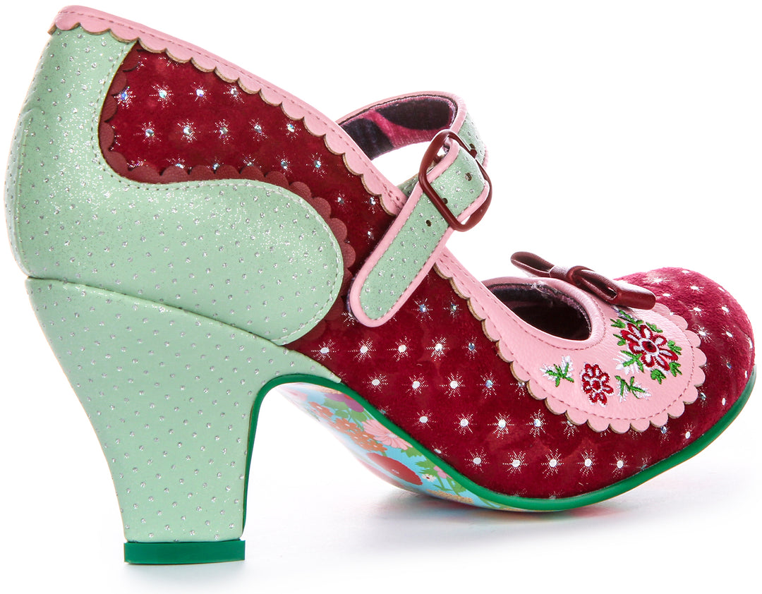 Irregular Choice Flower Flounce In Maroon For Women