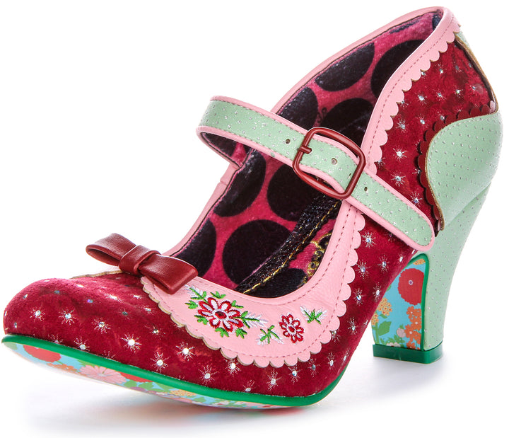 Irregular Choice Flower Flounce In Maroon For Women